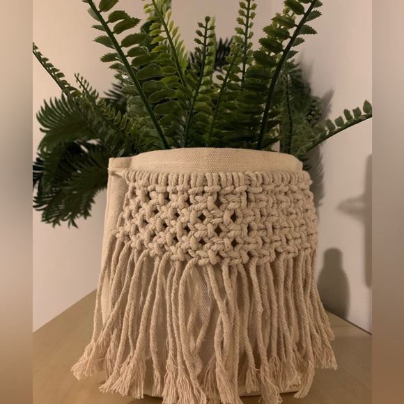 Other - Boho Macramé Fringe Planter or use as a storage basket or things catch all